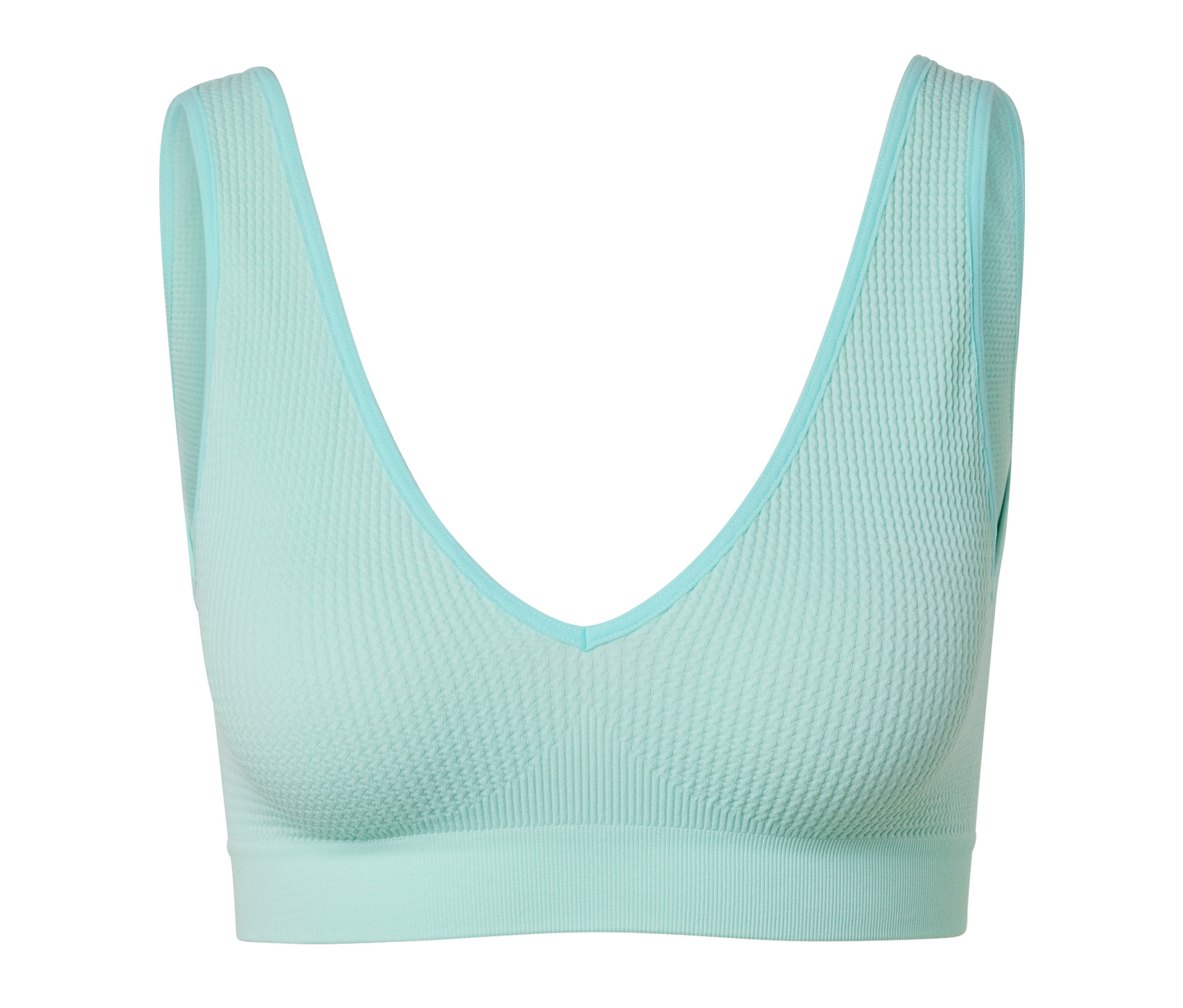 Seamless-BH mit Struktur - Damen - Gr. L - blau - blau