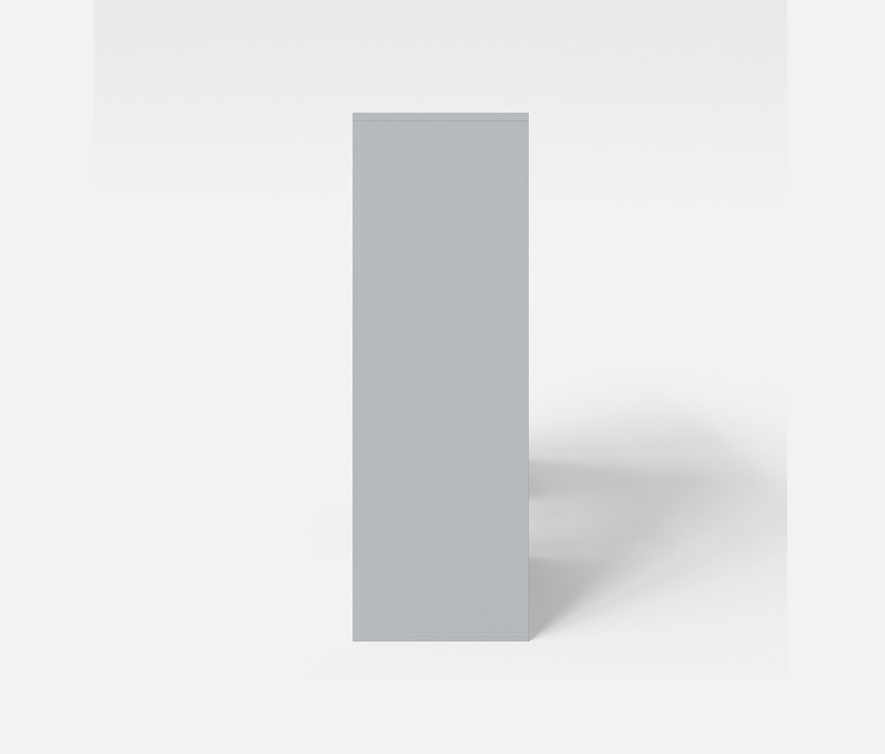 Ein graues roba Minecraft Regal auf weißem Hintergrund.