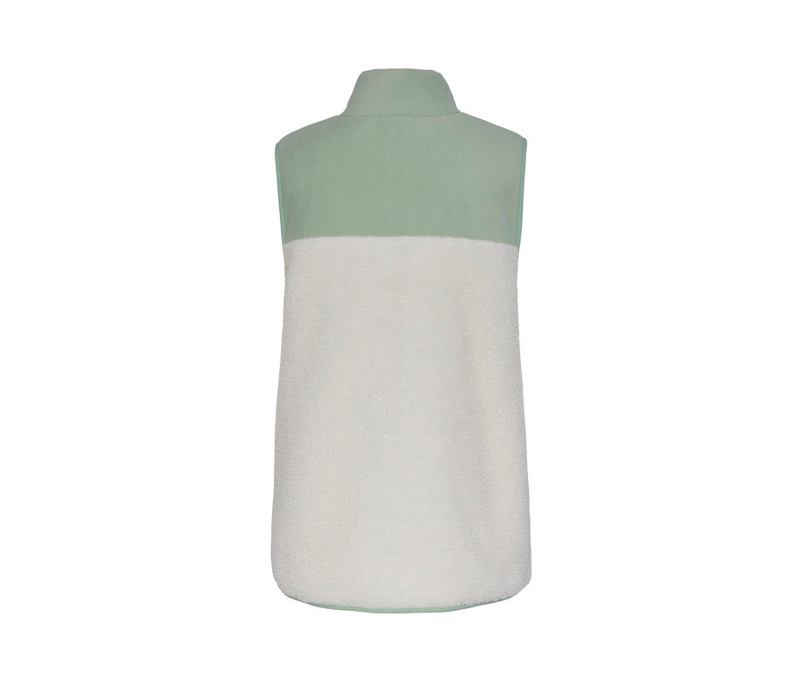 Teddy-Weste, beige-mint.