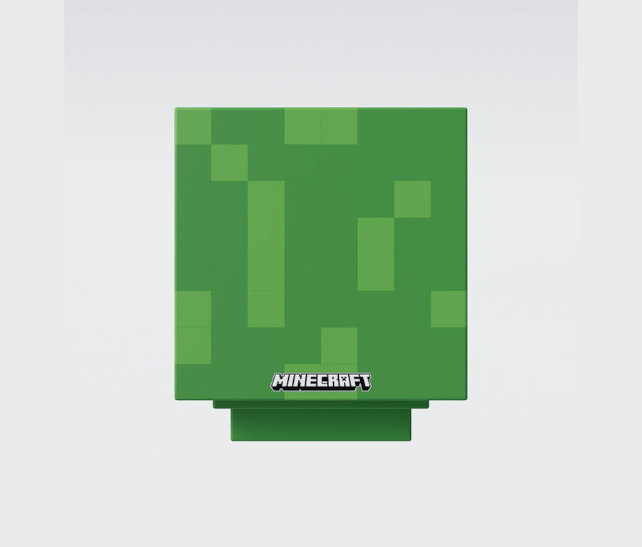 Grüne Minecraft LED Dekoleuchte, Creeper mit Pixelmuster.