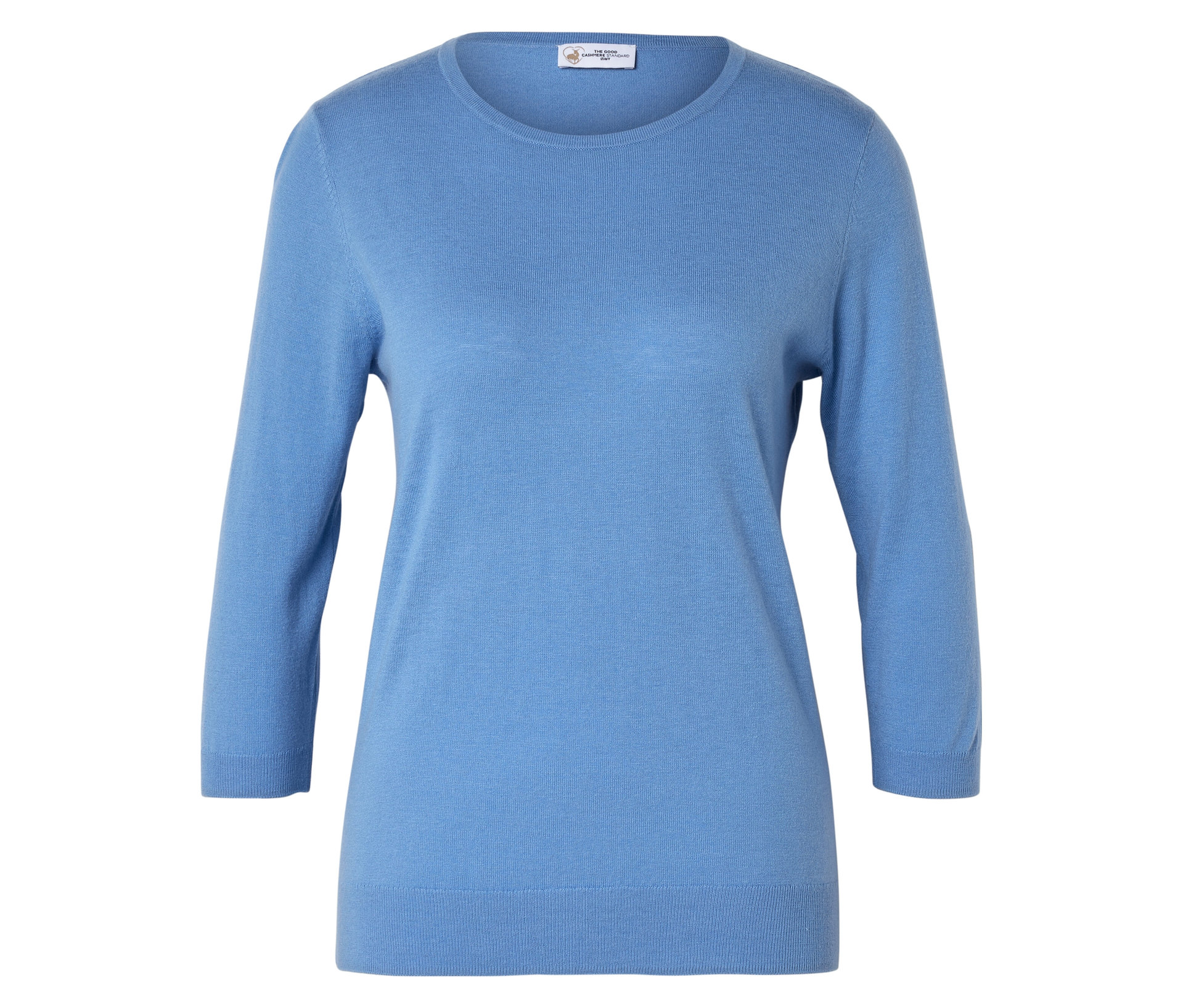 Feinstrickpullover mit Seide - Damen - Gr. M - blau - blau