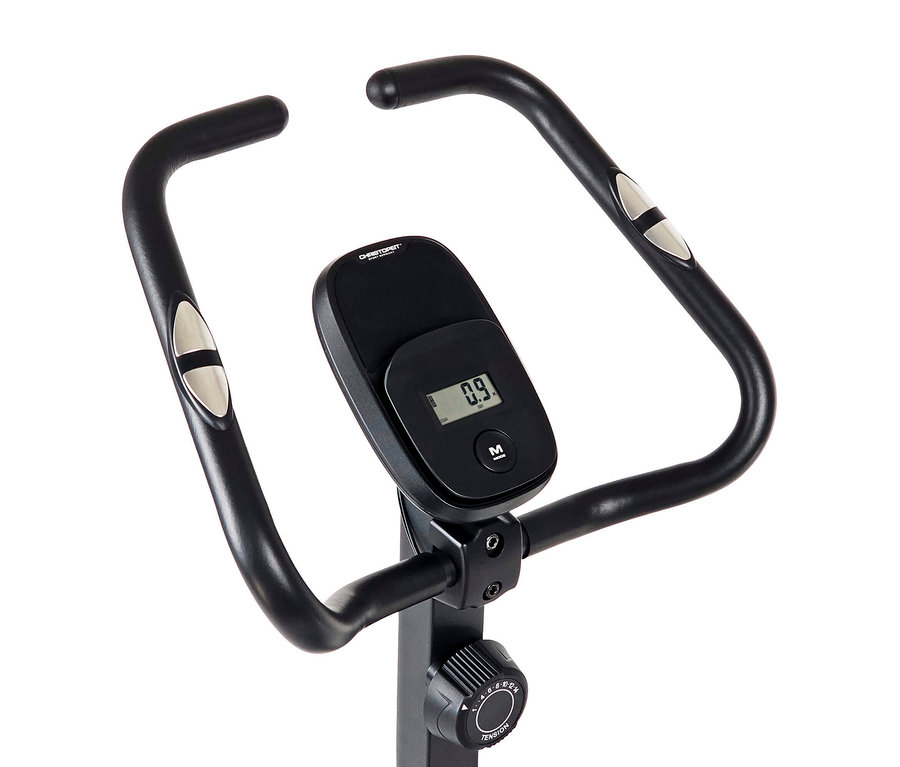 Detailaufnahme des schwarzen Christopeit Heimtrainer »Active« mit Display.