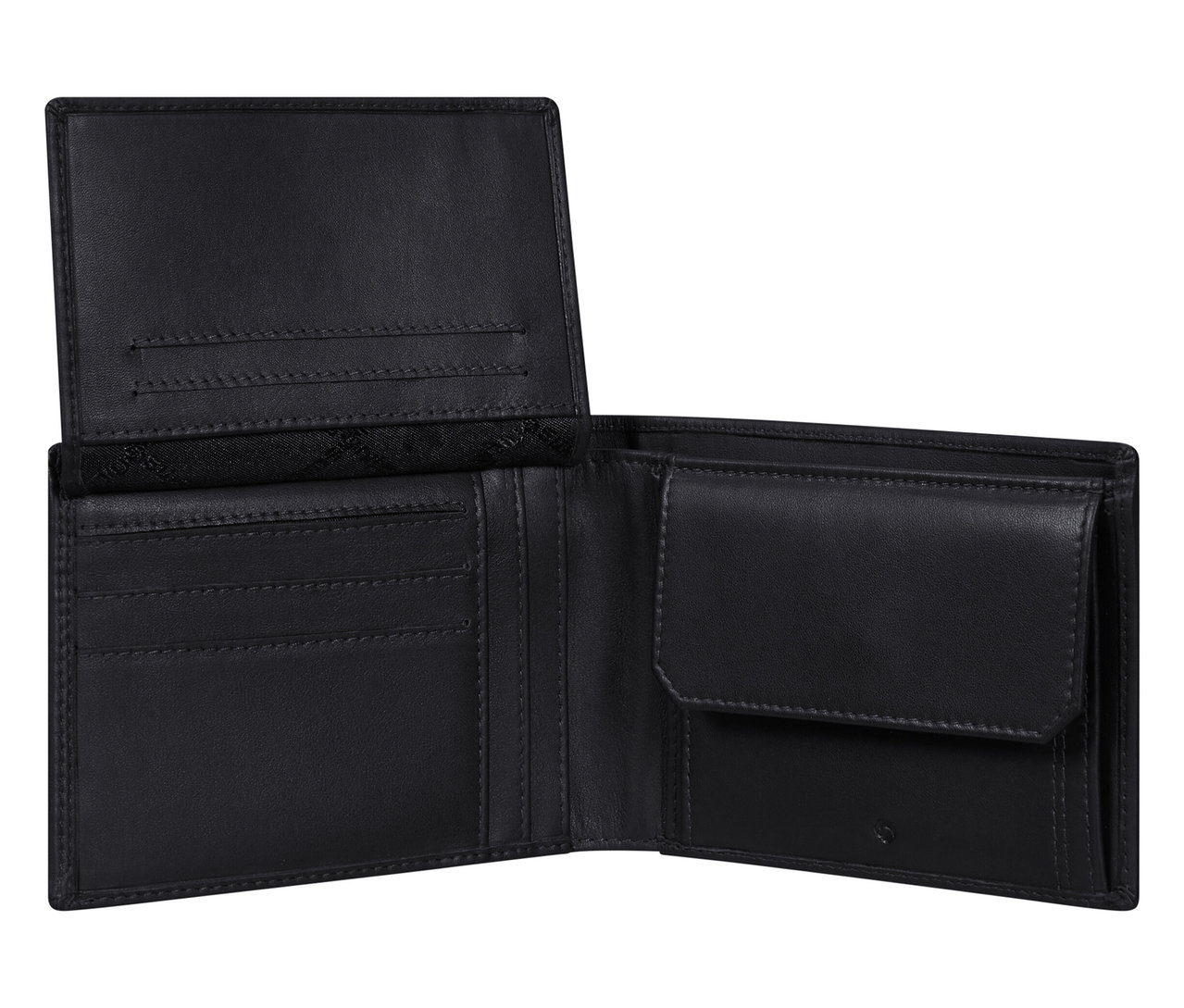 Geöffnete, schwarze Samsonite Geldbörse Combi »ATTACK 2 SLG«.