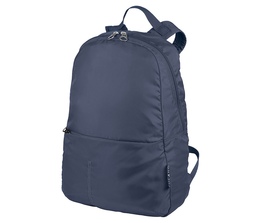 Blauer Tucano Rucksack »Compatto Eco« mit Reißverschlüssen und Tragegriffen.