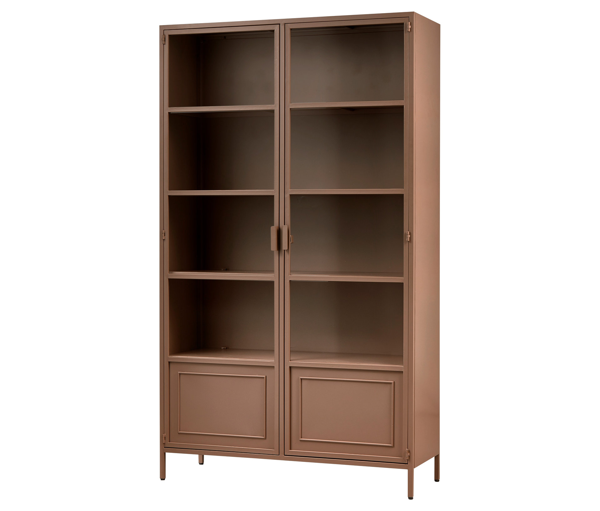 WOOOD Vitrine Ronja XL aus Metall – Magnetverschluss, Braun