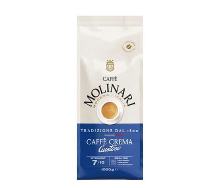Eine Packung Caffè Molinari Caffè Crema Gustoso - 1 kg Ganze Bohne.