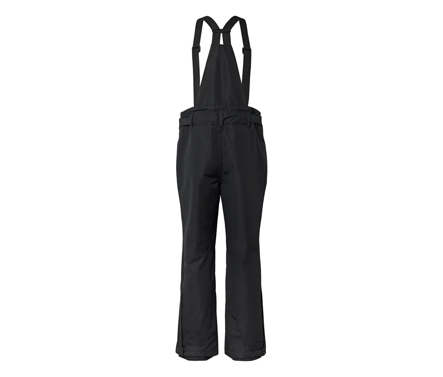Schwarze Skihose mit Hosenträgern.