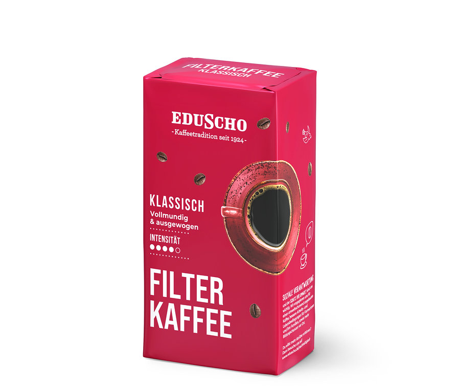 Packung Eduscho Filterkaffee Klassisch gemahlener Kaffee.