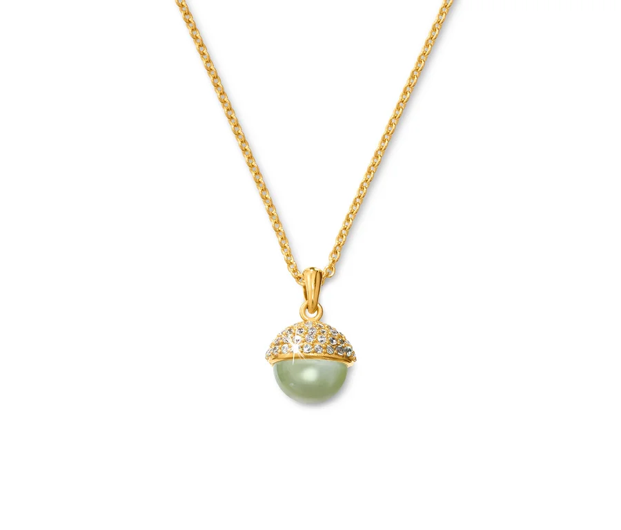 Goldene Kette »Premium Collection« mit Prehnit und Zirkonia.