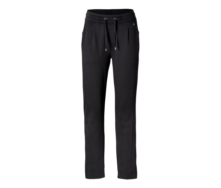 Schwarze Joggpants mit Kordelzug in der Taille.