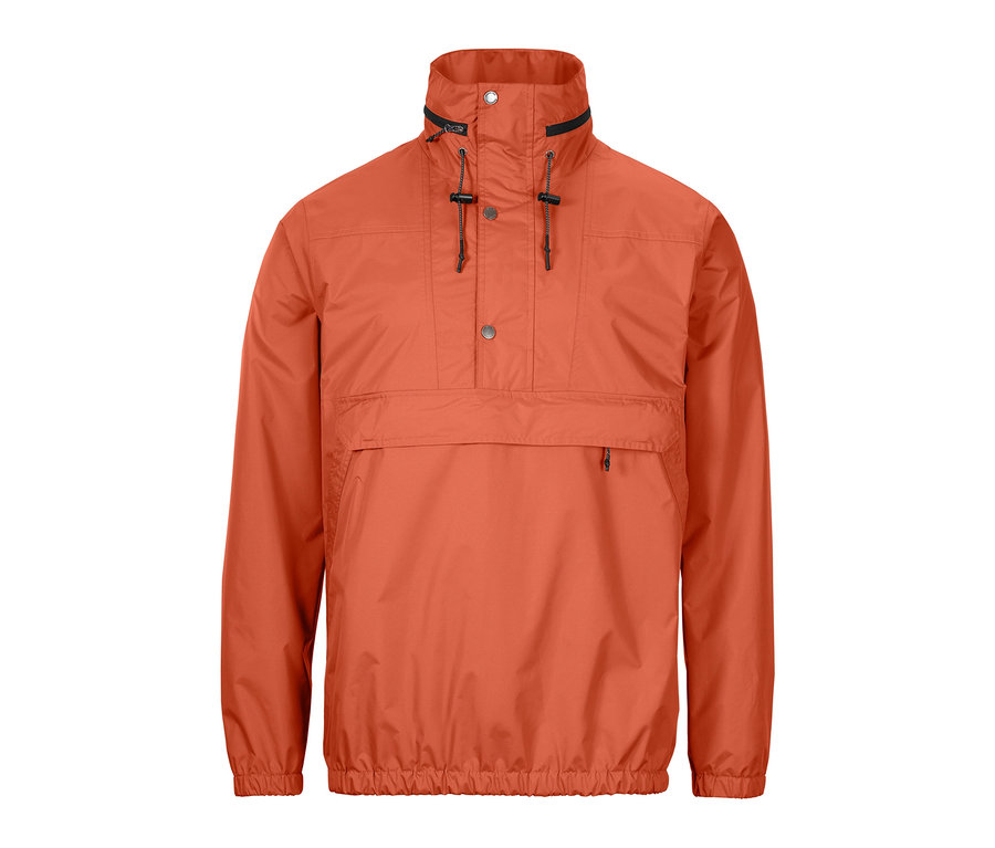 Orangefarbene Half-Zip-Outdoorjacke