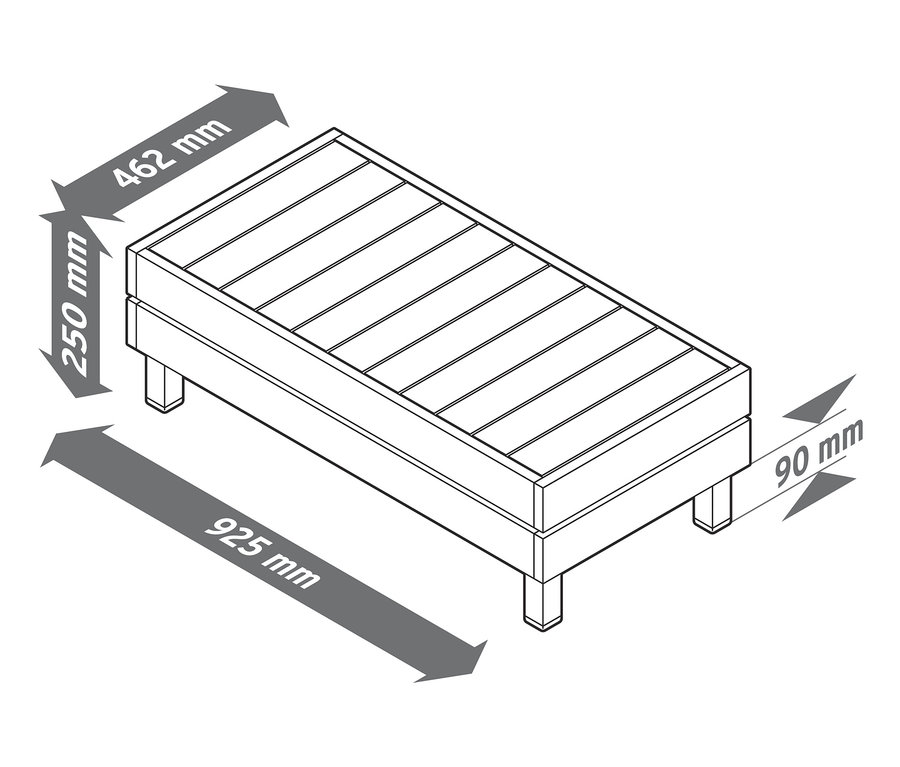 Abbildung eines Premium-Sofa-Sets mit Größenangaben.