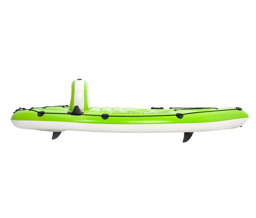 Grün-weißes aufblasbares Bestway® Hydro-Force Angelboot-Set »Koracle« vor weißem Hintergrund.