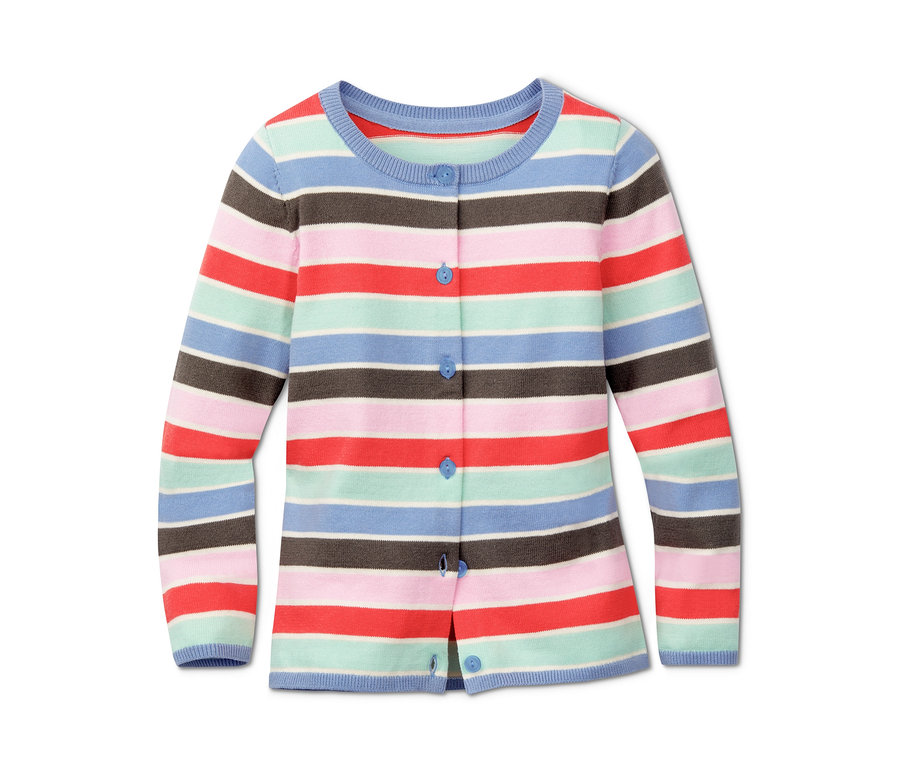 Gestreifte Strickjacke.