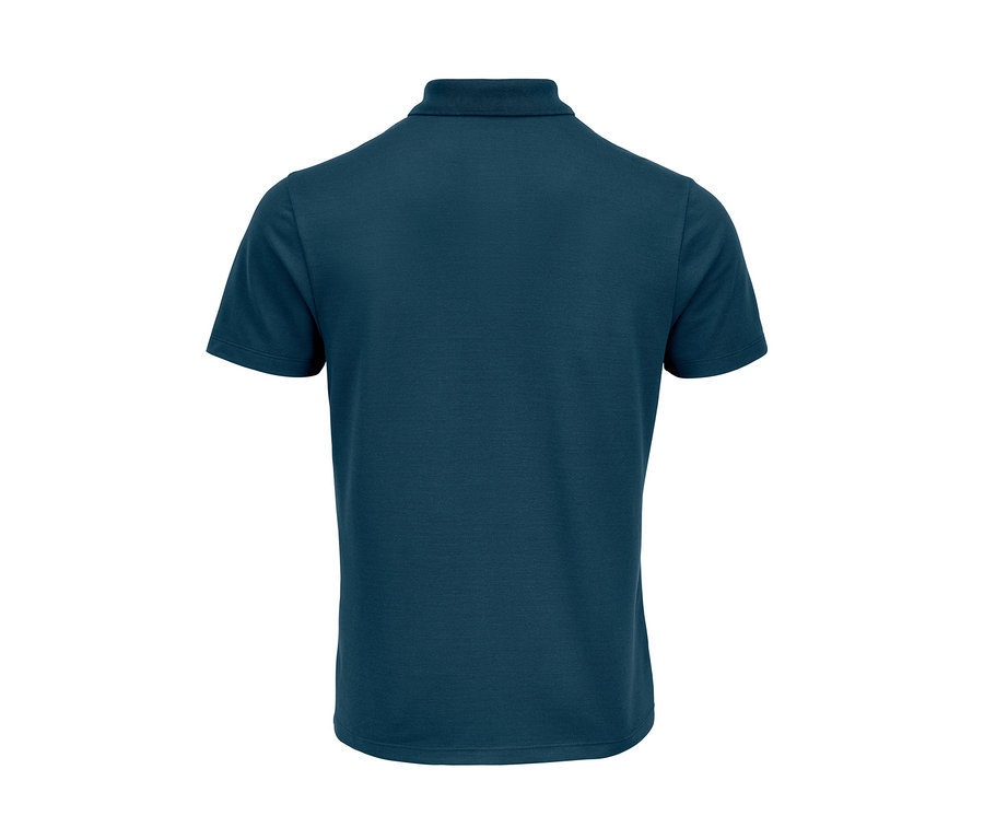 Detailansicht der Rückseite eines Funktionspoloshirts.