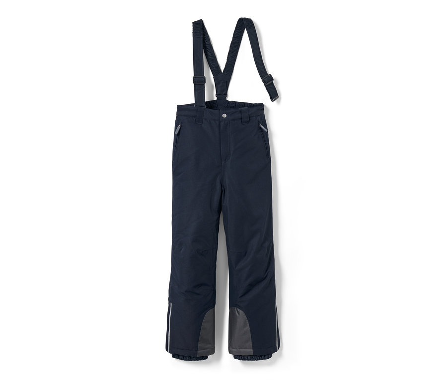 Dunkelblaue Skihose mit Hosenträgern.