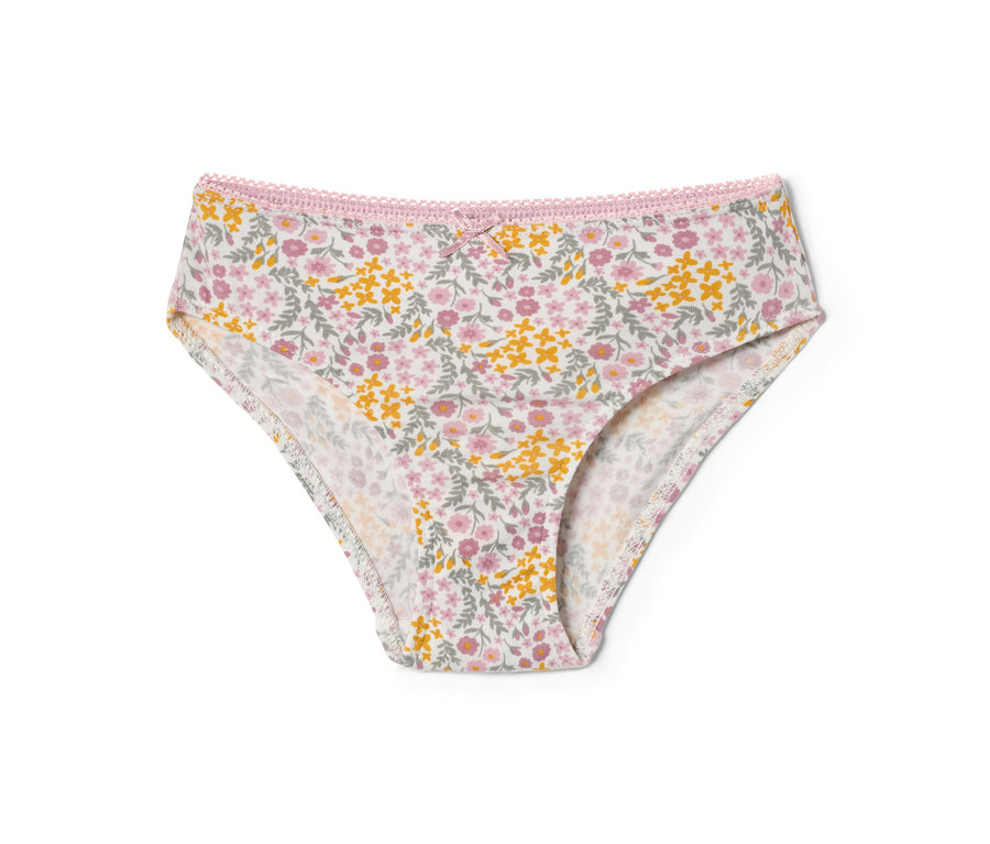 7 Mädchen-Slips mit Blumenmuster