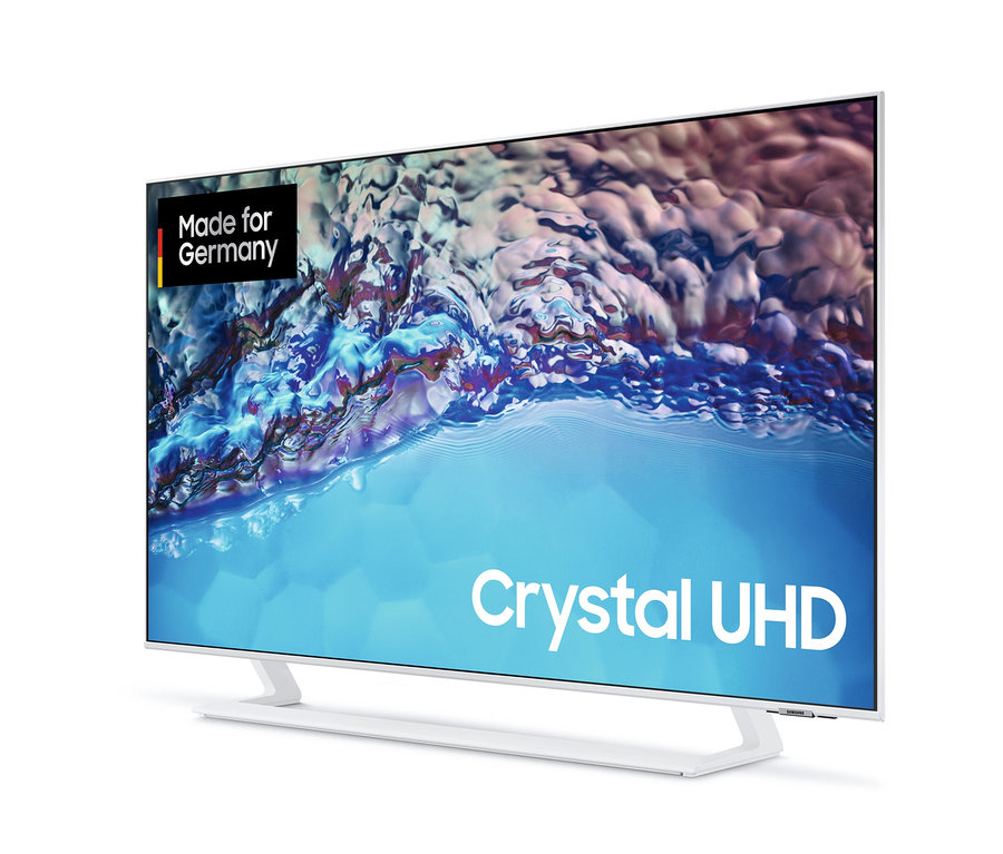 Samsung Crystal UHD 4K LED TV »GUBU8589UXZG« zeigt abstrakte Grafik.