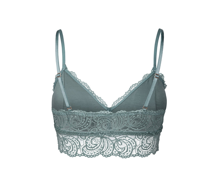 Detailansicht der Rückseite eines Spitzen-Bustiers.