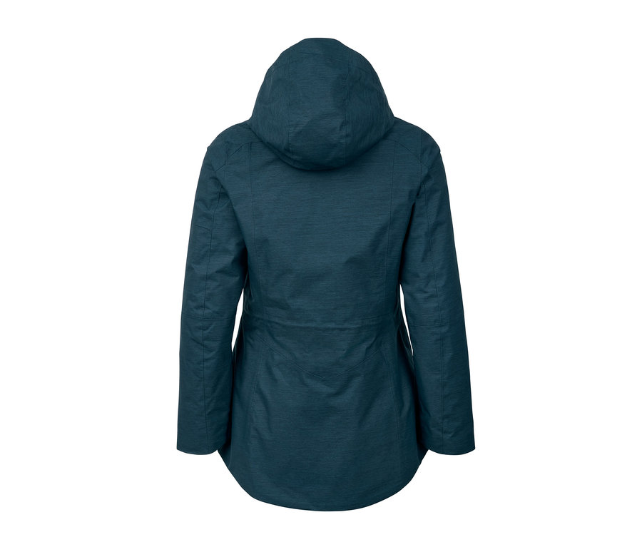 Rückansicht der Ski- und Snowboardjacke, petrol.