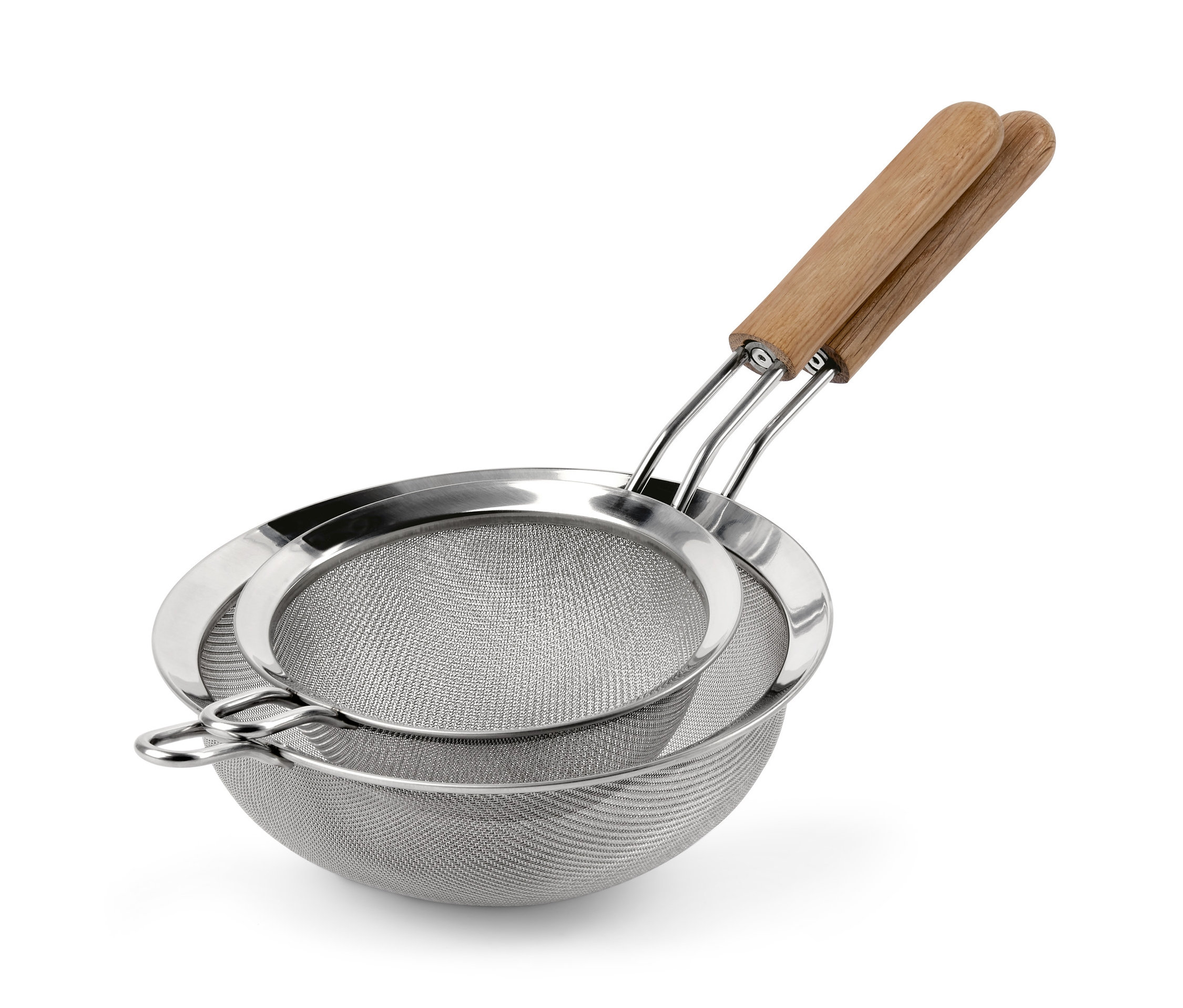 Zwei Siebe auf weißem Hintergrund.