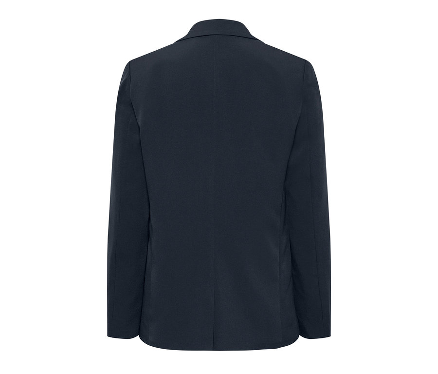 Dunkelblauer Blazer.