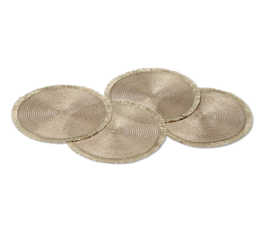 Vier goldfarbene Platzsets.