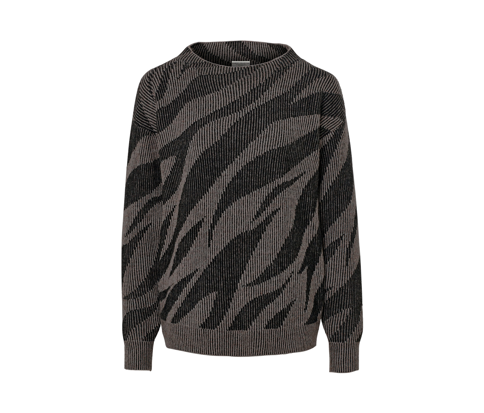 Strickpullover mit Jacquard - Damen - Gr. XL - schwarz/jacquard - schwarz