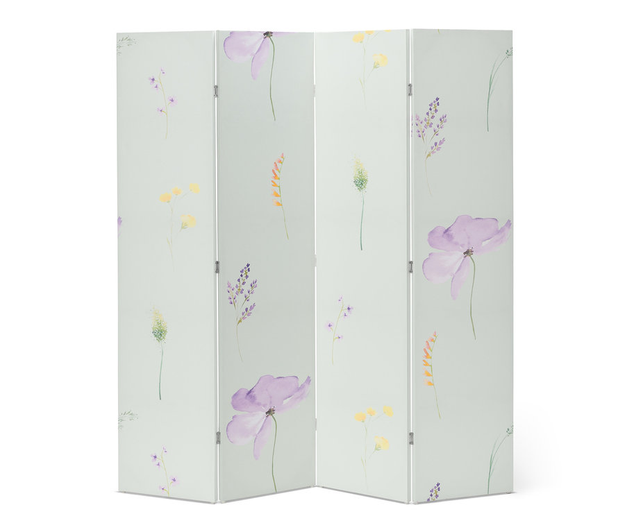 Ein Paravent mit Blumenmuster.