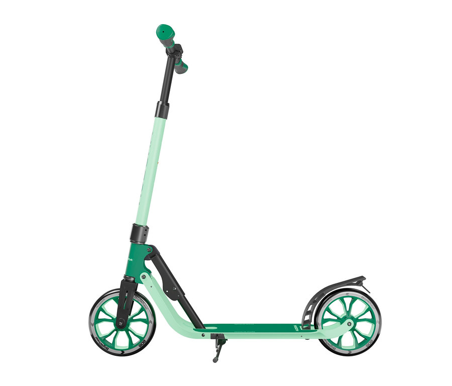 Ein grüner HUDORA Scooter»BigWheel® 205« advanced vor einem weißen Hintergrund.