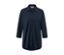 Dunkelblaue Piqué-Jerseybluse mit Kragen und Dreiviertelärmeln.