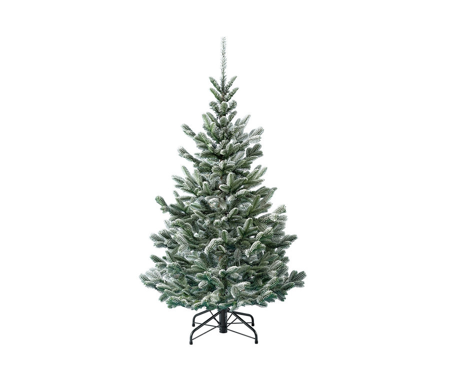 Eine 150 cm hohe, grüne, beschneite Evergreen LED-Tanne "Nobilis".