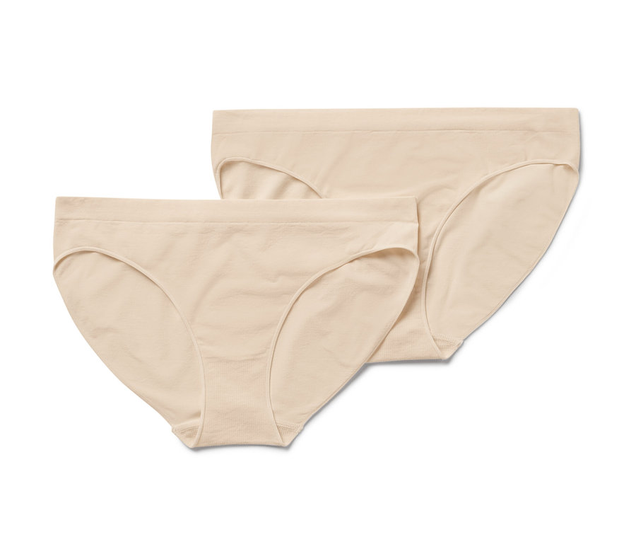Zwei creme Seamless-Slips.
