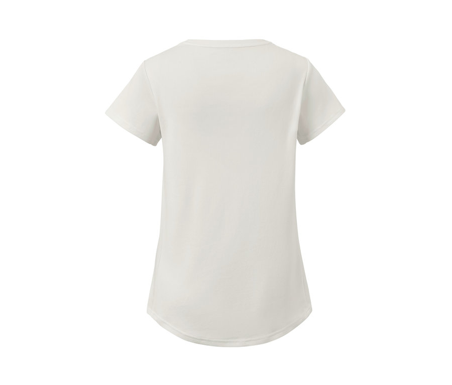 Detailansicht eines Funktionsshirts in Offwhite.