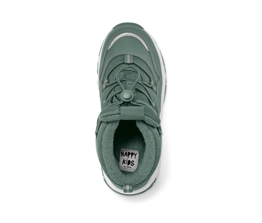 Detailansicht von oben von Kinder-Thermostiefel, grün.