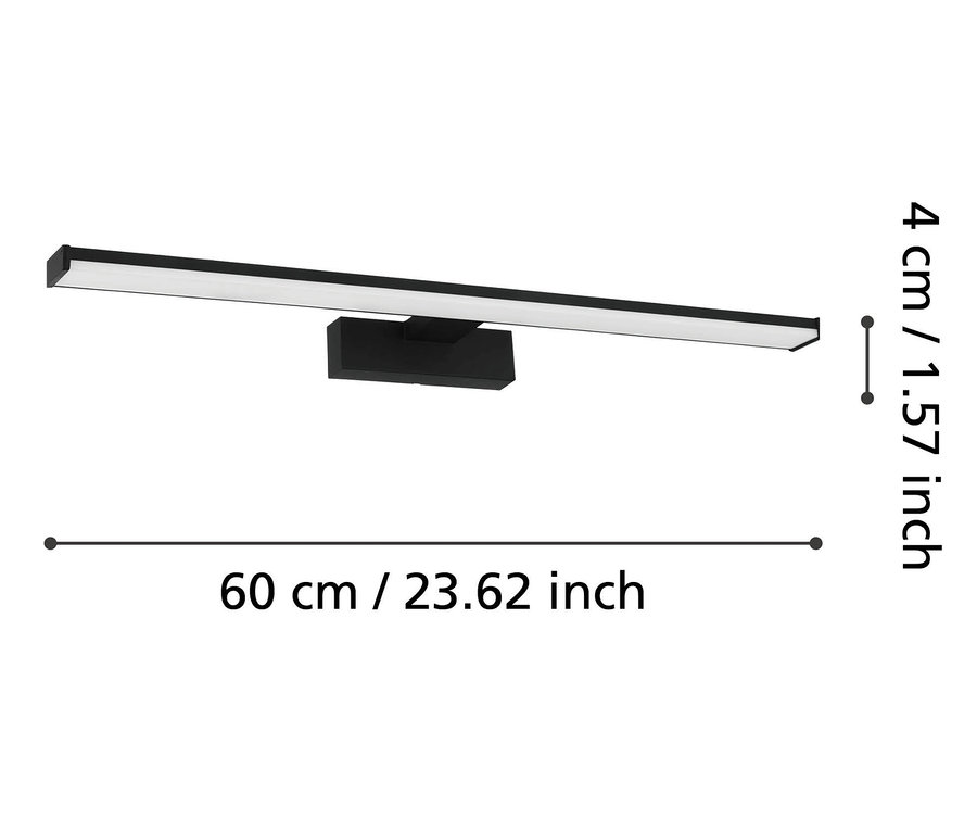Schwarze Eglo Spiegelleuchte »Pandella 1«, 60 cm lang.