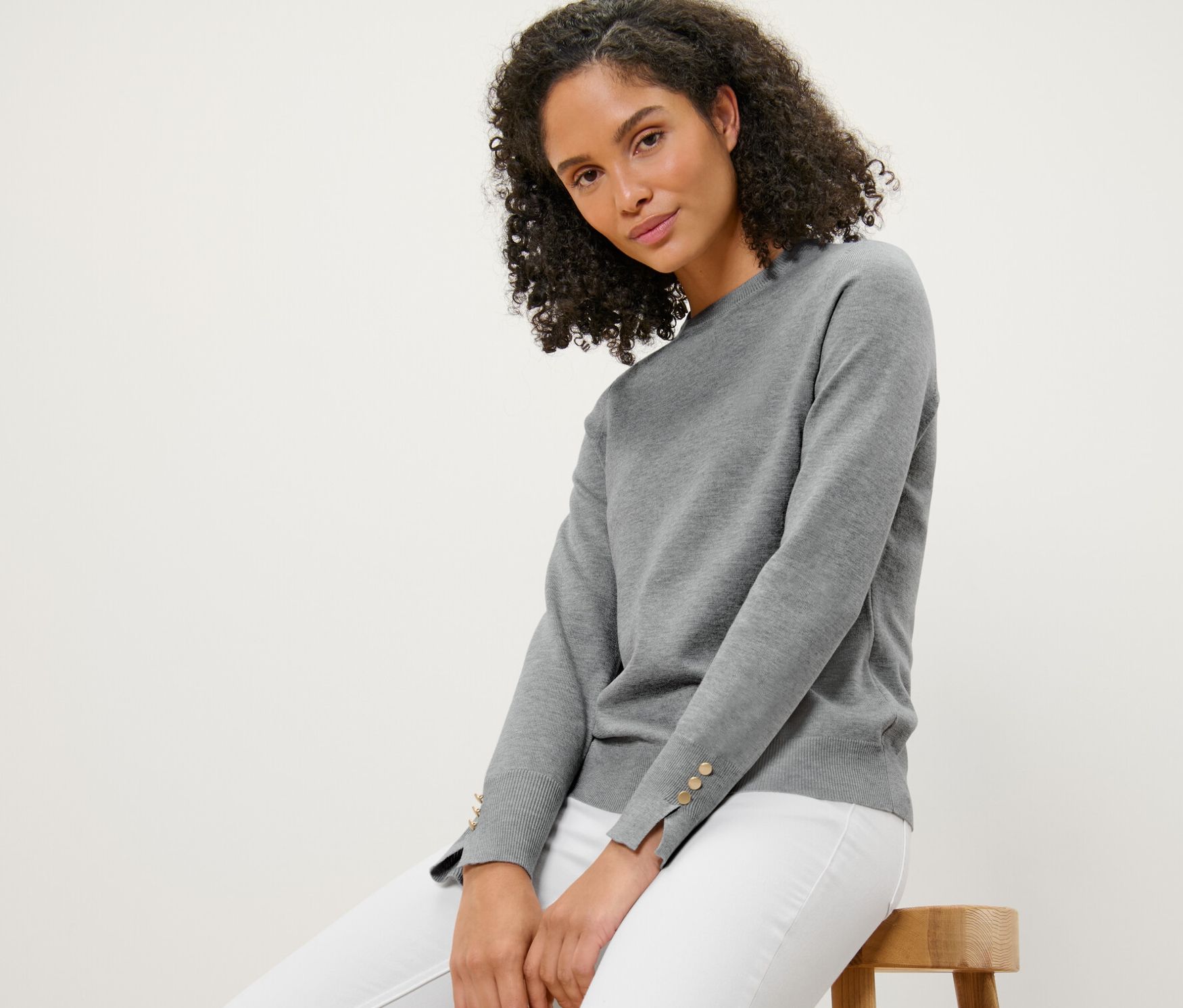 Thumbnail - Tchibo - Feinstrickpullover - Damen - Gr. XL - grau