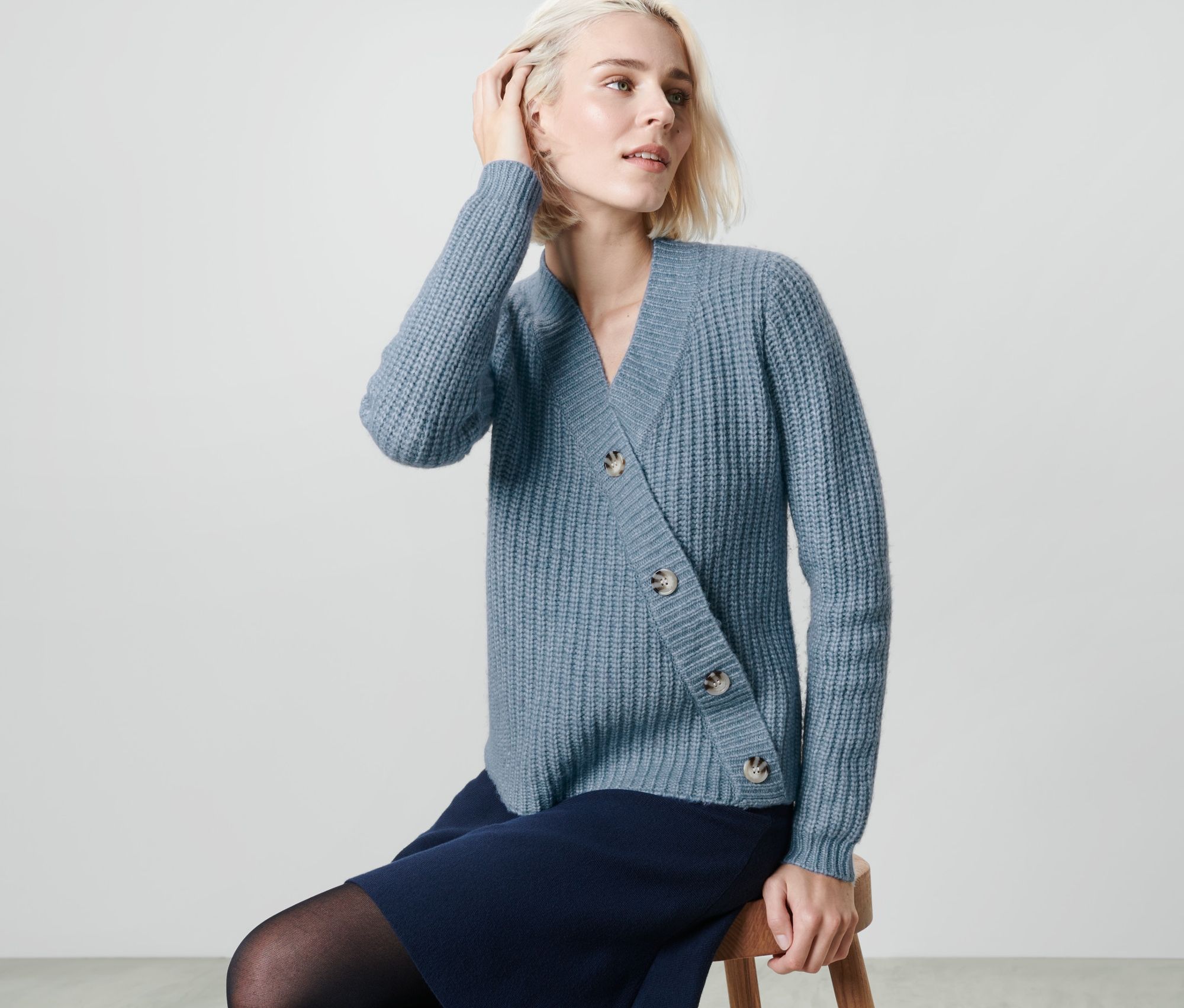 Thumbnail - Tchibo - Grobstrick-Cardigan - Damen - Gr. XS - hellblau