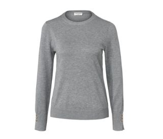 Feinstrickpullover, grau meliert