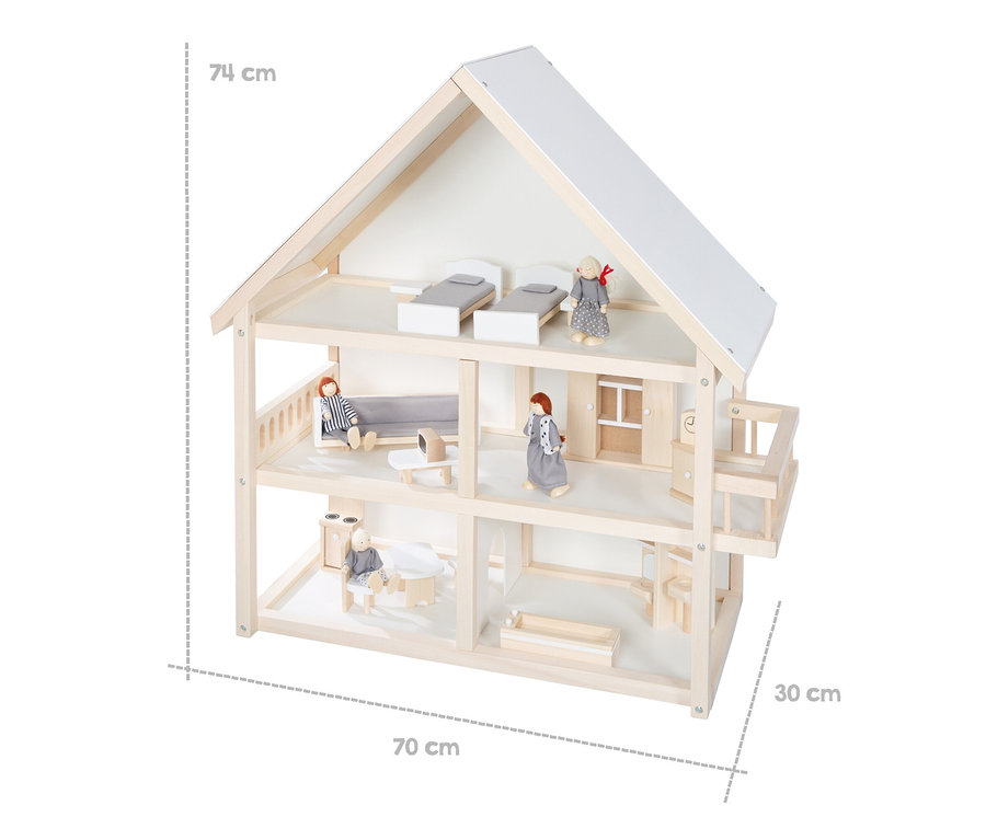 roba Puppenhaus inklusive Zubehör mit Puppen und Möbeln.