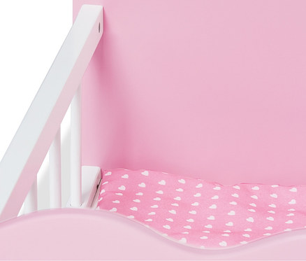Detailansicht von Pinolino Puppenbett »Jasmin«, 4-teilig, mit gemusterter Decke.