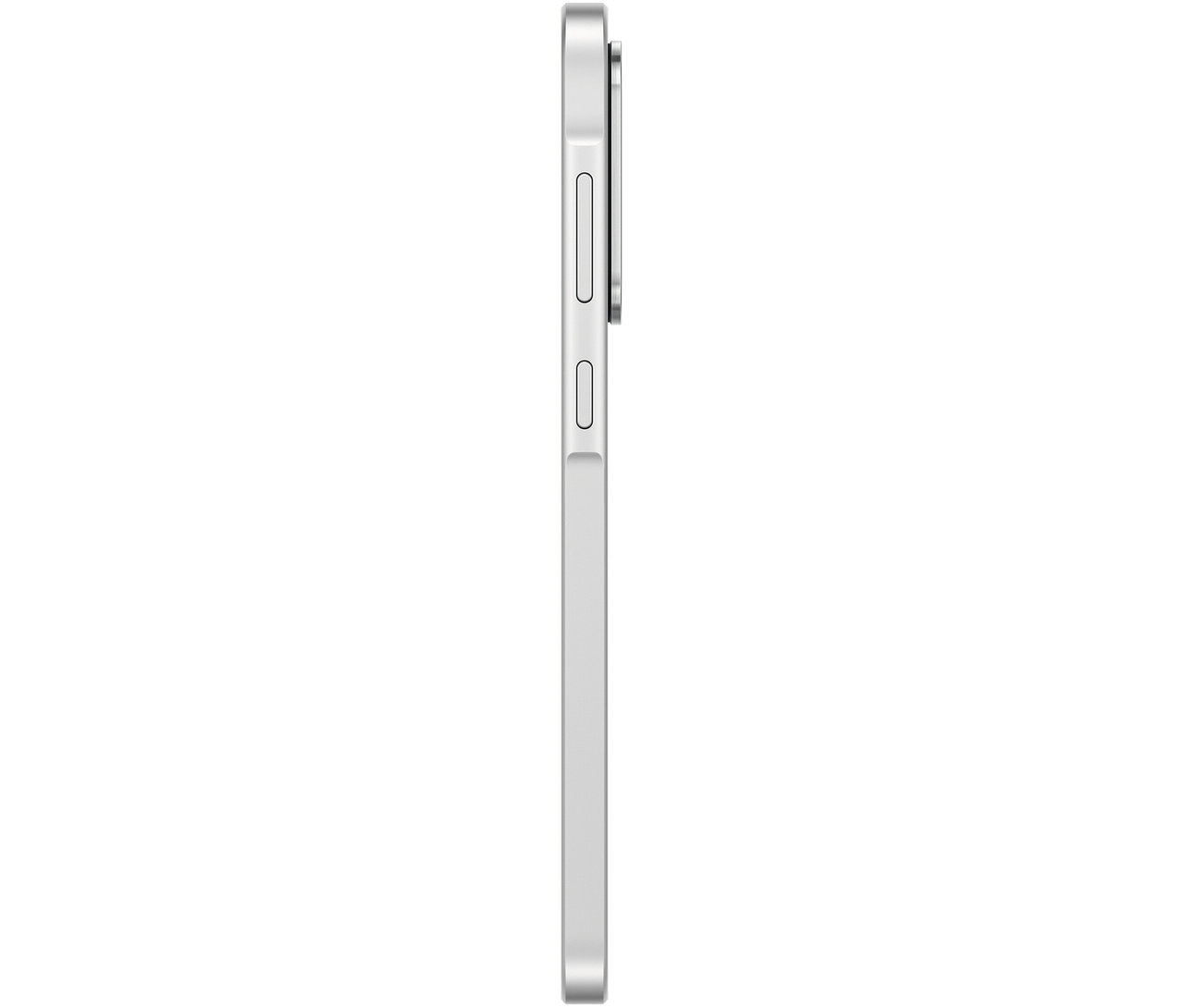 Seitenansicht eines weißen Samsung Galaxy A36 5G.