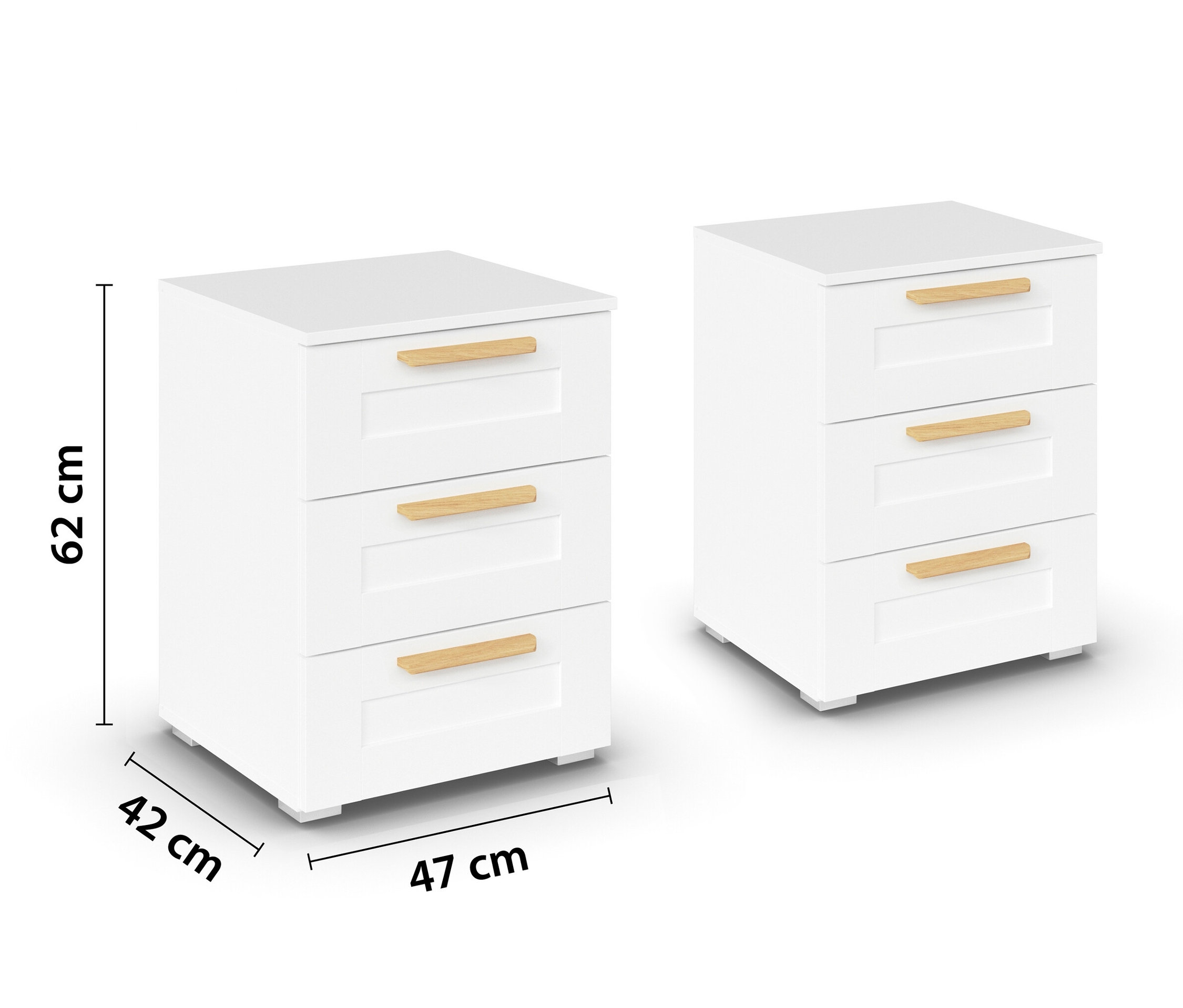 Thumbnail - rauch 2 Nachttische »Aditio Country« mit 3 Schubladen - 47x42x62cm - braun - Holz