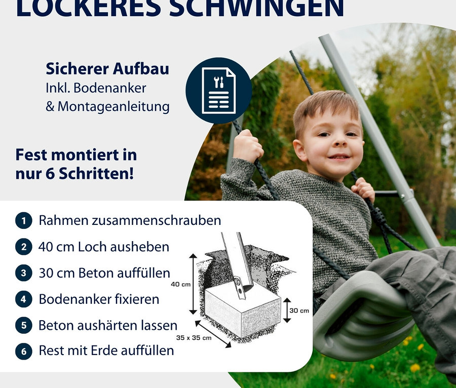 Junge schwingt auf HUDORA Schaukel »Start«.