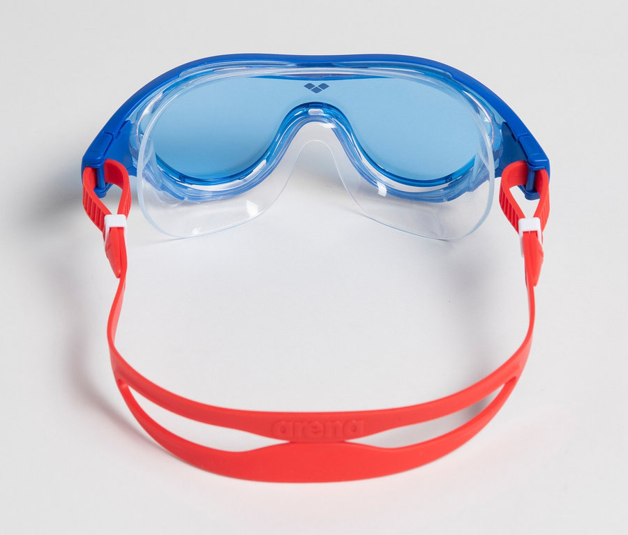 Blaue arena Junior Kinder-Schwimmbrille The One Mask auf weißem Hintergrund.