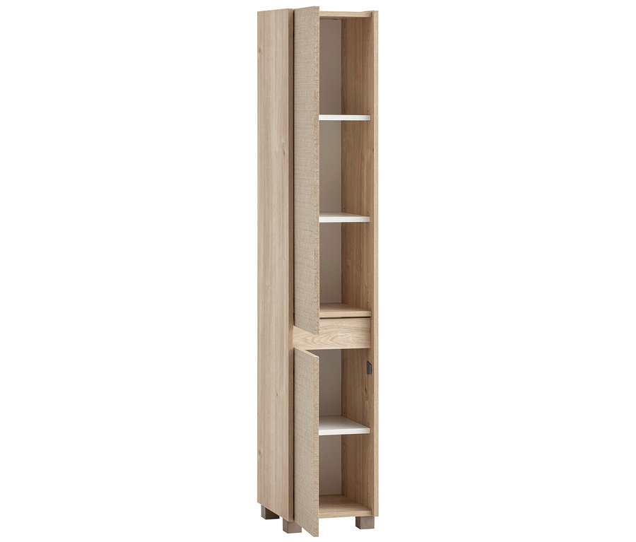 Hochschrank »Sander«, Weißeiche/Canasta, 30,2 x 33 x 164,5 cm.