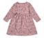 Rosa Kinderkleid mit langen Ärmeln und einem Aufdruck von Waldfrüchten und Pilzen.