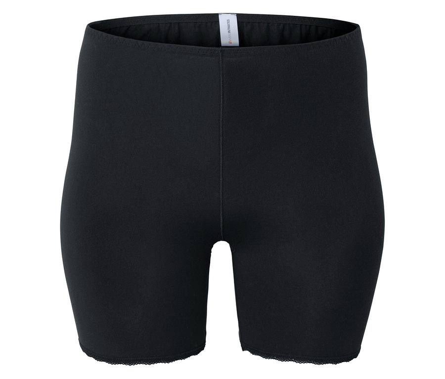 Schwarze Damen-Shorts mit elastischem Bund.