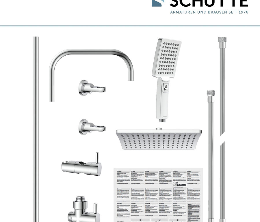 Chromfarbenes Überkopfbrause-Set »Mallorca«.