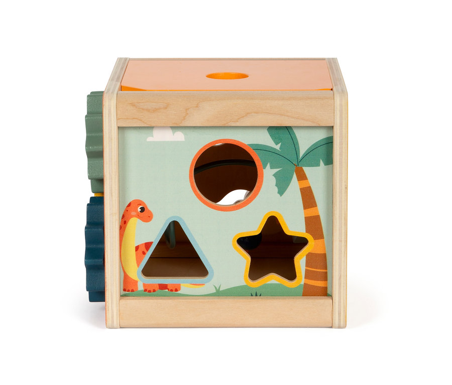 small foot Motorikwürfel »Dino« mit Formensortierer und Zahnrädern.